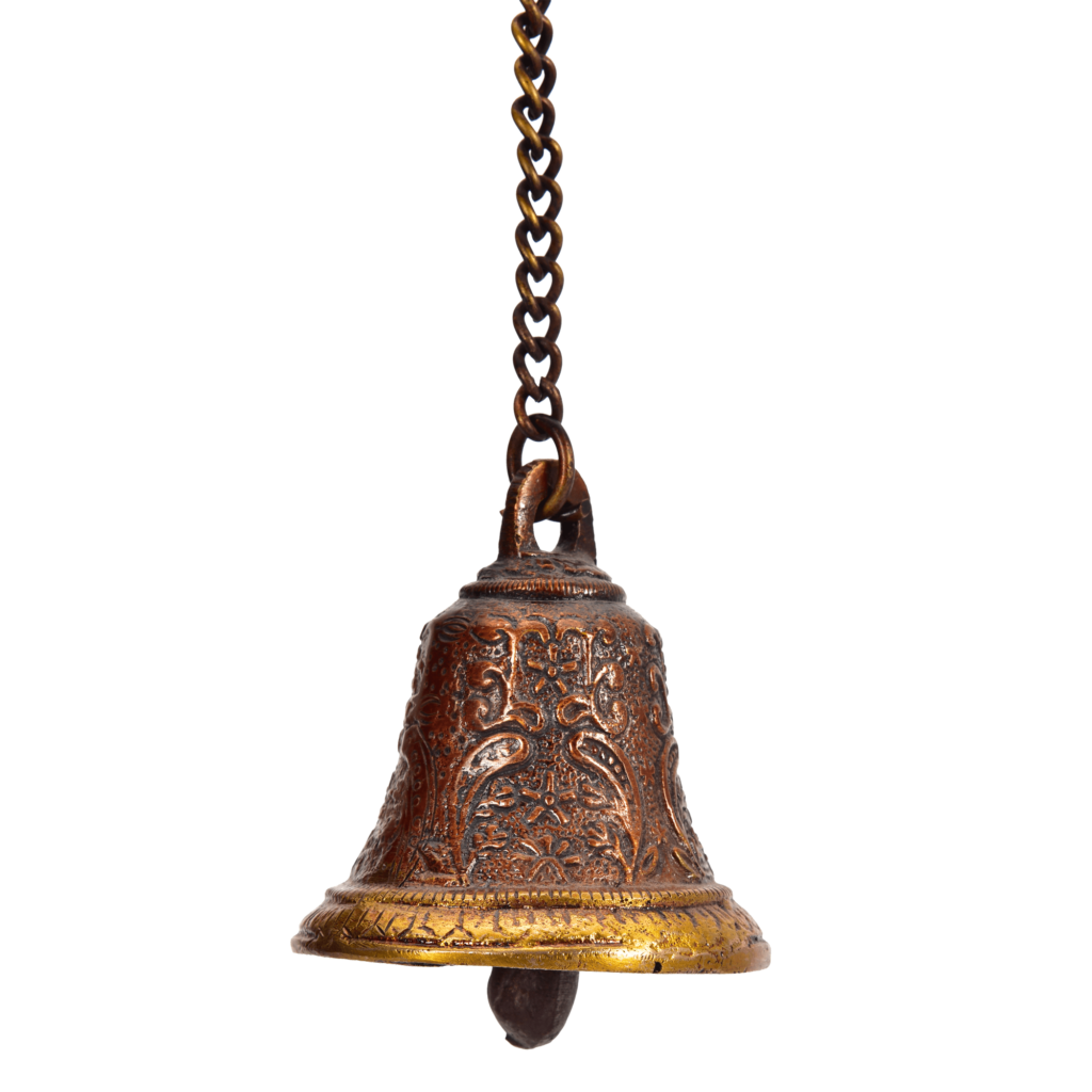 Indian Handcrafted Brass Temple Bell with Design Engraved – The Retro Craft