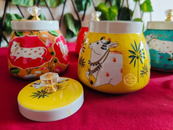 Pichwai Jars - Pack of 4 - Image 3