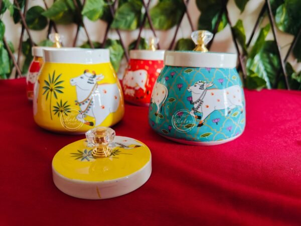 Pichwai Jars - Pack of 4 - Image 4