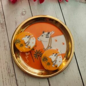 Brass Plate With Brass Dibbi