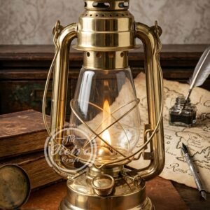 Vintage Kerosene Lantern In Brass