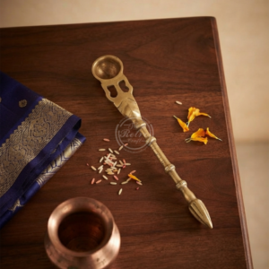 Handcrafted Vintage Brass Aarti & Ritual Spoon (7 Inch)